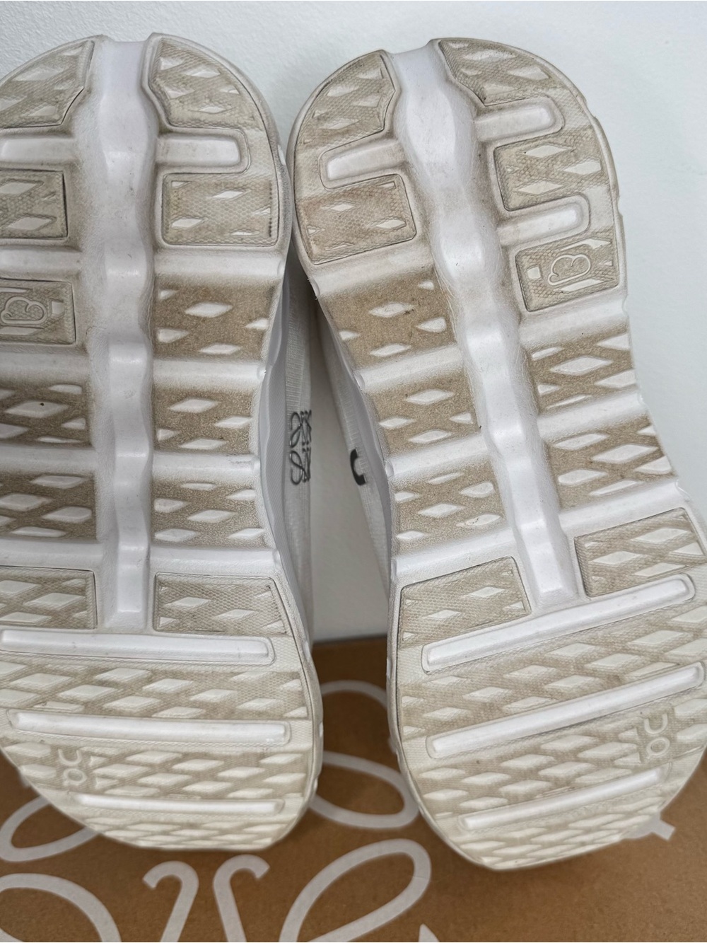 On x Loewe White Knit Runner Sneakers with Subtle Silver Anagram - Picture 7 of 10